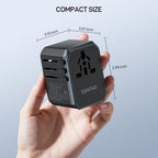 45W Universal Travel Adapter PD&QC (45W-5USB(3 USB-C) Black)
