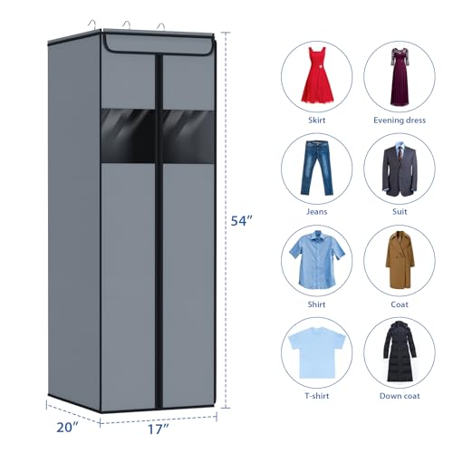Garment Bags for Hanging Clothes Hanging Storage Bags 54 in (Grey / 54"-2 Pack)