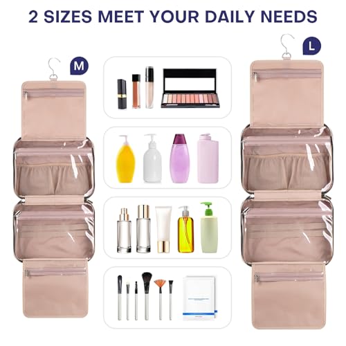 Hanging Toiletry Bag for Women Travel (Grey Blue / Medium)