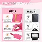 Personalized Initial Luggage Tag (Rose Leather,glod Letter / L)