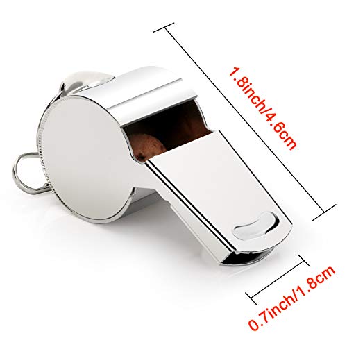 Whistle Stainless Steel Whistle with Lanyard (Silver C)