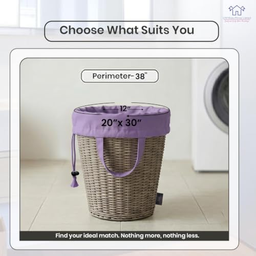 LFH Home Cotton Rich Large Premium Canvas Laundry Bag (20"x30" (Pack of 1) / Lavender)