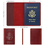 Premium Leather Passport Holder Covers (Wine Red)