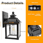 Solar Wall Lights Outdoor Dusk to Dawn Solar Sconces with Motion Sensor (Black 2 pack)