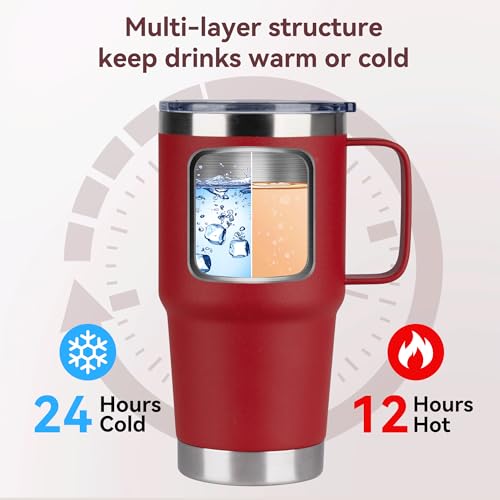 20oz Tumbler Bulk with Lid (Red / 20 Ounces-12)