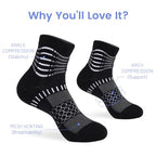Ankle Compression Socks Women Men Plantar Fasciitis Relief 3 Pairs (Small / Black+d Grey+d Blue(5 Pairs))