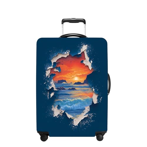 Sunset Luggage Cover Washable Suitcase Protector Anti (Sunset / M(24-26inch suitcase))