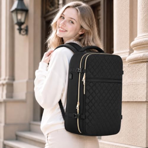 Large Travel Backpack Women (17.3 inch / Black)