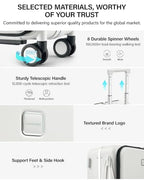 20 Inch Top Opening Carry On Luggage with Cup Holder and USB Ports (Smoke White / 20 Inch Pro)