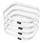 Clear Hard Shell Zipper Cases (White / 4 Pack(M))