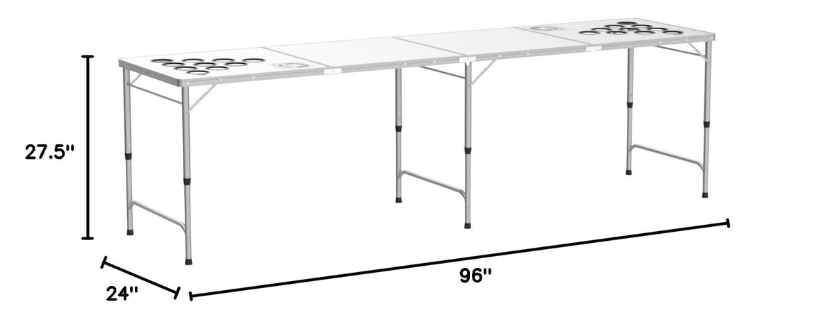 8 Foot Portable Beer Pong (8-Feet / Custom Dry Erase)