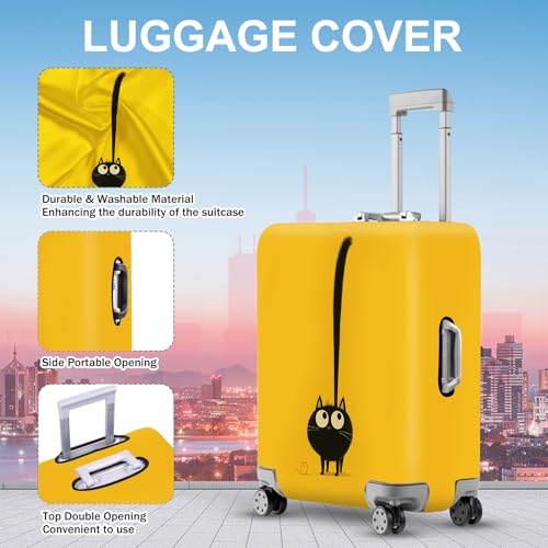 Cute Black Cat Luggage Cover (#40 / L(fits 28-30Inch suitcase))