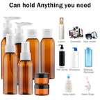 Travel Bottles for Toiletries 14 PCS TSA Approved Toiletry Bottles (J-Brown-14pcs)