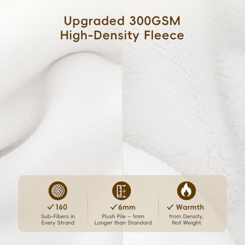 Fleece Blanket King 108"x90" (White / King(108" X 90"))