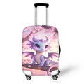 Dragon Suitcase Cover Elastic Thickness Travel Luggage Protector with Invisible Zip Washable Anti (M(for 22-25 inch luggage) / Purple Dragon Cherry Floral)