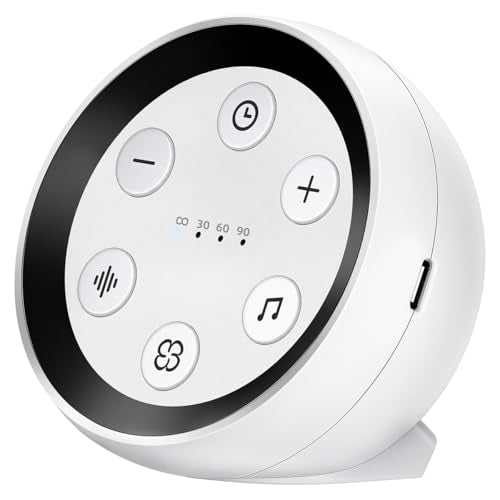 Portable Sound Machine White Noise Machine for Baby Kids Adults Sleeping with 32 Soothing Sounds 32 Volume Levels Brown Noise Machine with 4 Timer Memory Funtion for Travel Office Privacy (White)