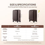 Carry On Luggage 22x14x9 Airline Approved (02-Caramel Latte / Carry-On 20-Inch (Clamshell, 34L))