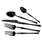 20 piece Black Flatware Set 304 Stainless Steel Fork Spoon Cutlery Luxury Mirror Polished Silverware (Service for 4 / Black)