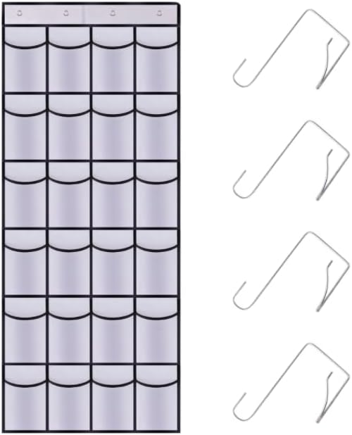 Over the Door Shoe Organizer, 24 Large Breathable Mesh Pockets, Hanging Storage by Unknown