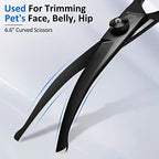 Dog Grooming Scissors Kit with Safety Round Tips (Black 5 in 1)