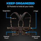 Framing Leather Tool Belt + Suspenders (Framing Belt + Suspenders / XL)