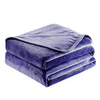Luxury Microfiber Flannel Blanket (Navy Blue / 90x90 Inches)
