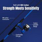 2 Piece IM6 Carbon Fishing Rod and Reel Combo for Bass