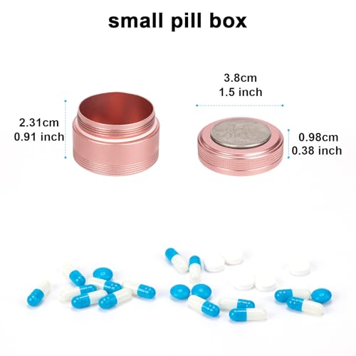 Small Metal Pill Case for Purse (Pink / Small)