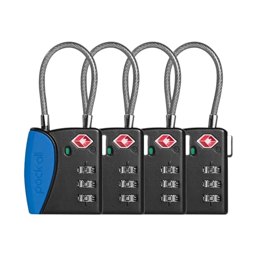 TSA Approved Travel Luggage Locks (Navy / 4 Pack)