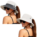 Women's Ponytail Safari Sun Hat (6 3/4-6 7/8 / 2-pure Beige+beige)