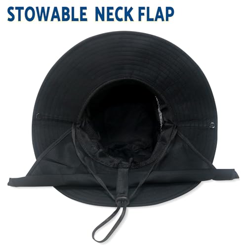 Sun Fishing Hats with Neck Flap for Men Pure Beige (One Size / Pure Beige(with Neck Flap))