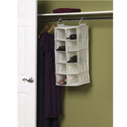 311344 10 Pocket Hanging Shoe Storage Organizer for Closets (Natural)