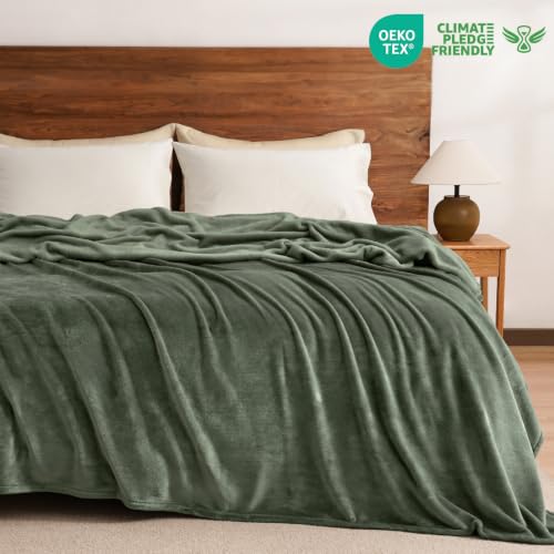 Fleece Blanket King 108x90 (Olive Green / King(108" X 90"))