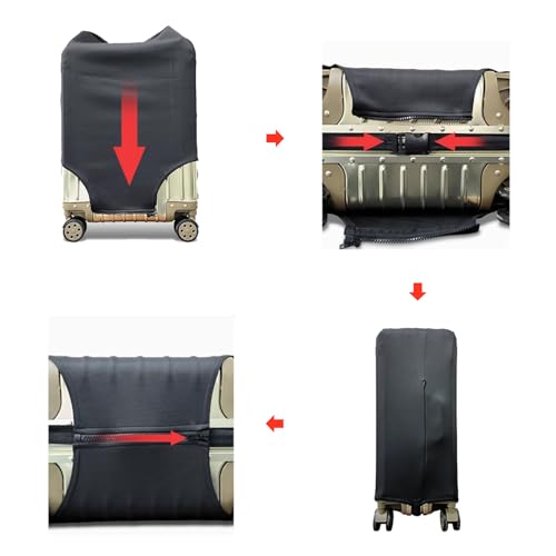 Travel Luggage Cover Suitcase Cover Protector Skins 18 (Pure Black / S (for 18--20 inch luggage))