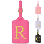 Personalized Initial Luggage Tags (Rose Leather,glod Letter / R)