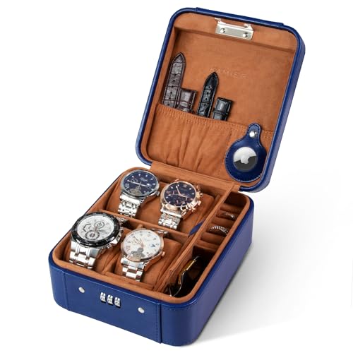 Watch Travel Case with Combination Lock (Blue)