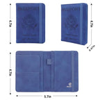 Premium Leather Passport Holder Covers Case (ELA-Dark blue)