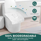 90 Pcs Disposable Flushable Paper Toilet Seat Covers Travel Supplies Essentials for Airplane (9 Pack)