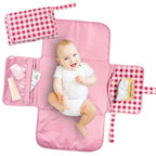 Portable Diaper Changing Pad (Raspberry Gingham)
