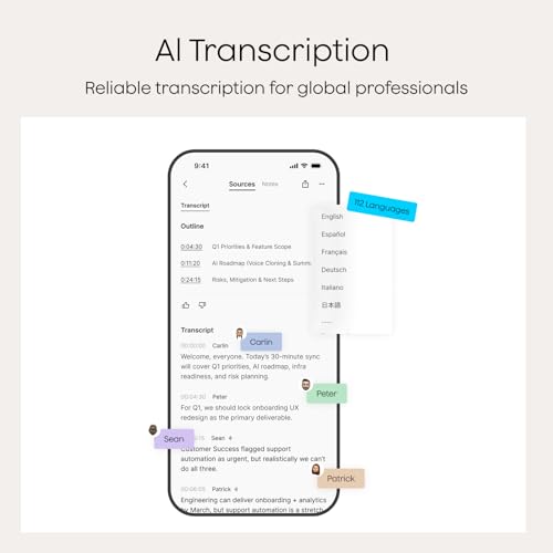 Note AI Voice Recorder Transcribe Summarize (Silver)