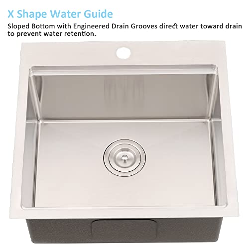 21 Inch Drop In Bar Sink Workstation (21"L x 20"W x 10"D / Brushed Nickel)