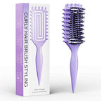Curl Defining Brush with Side Gear for Curly Hair (Purple)