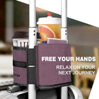 Luggage Travel Cup Holder Hands Free Drink Caddy for Suitcase Handle (Lavender)