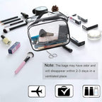 6 Packs Clear Makeup Bags (Black-6PCS (Large+Medium+Small))