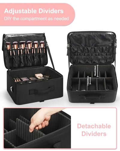 Extra Large Cosmetic Case (Black with 4 Clear Pouches / Extra Large)