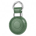 1 Pack Genuine Leather Handcrafted for Airtag Holder Keychain (B9-Green)