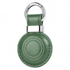1 Pack Genuine Leather Handcrafted for Airtag Holder Keychain (B9-Green)