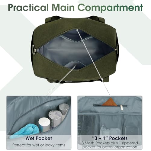 Carry on Duffle Bag Underseat for Airplane (Army Green / Small without laptop compartment)