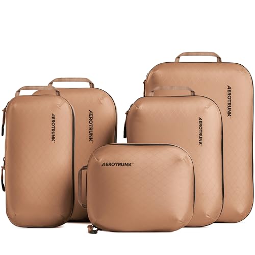 Ultralight Compression Packing Cubes for Travel (6-Pack / Mocha)