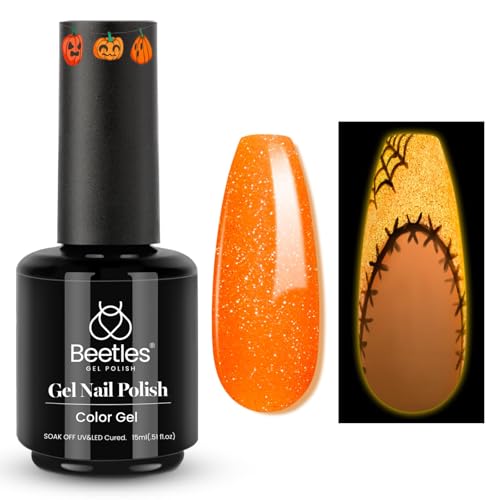 Beetles Halloween Gel Nail Polish (Luminous Orange)